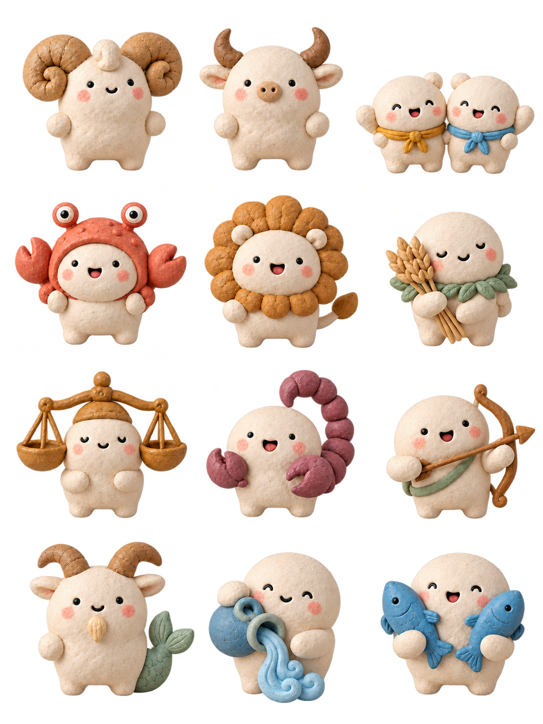 みずがめ座の紙粘土キャラ